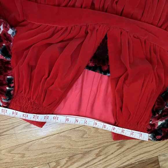 Vintage Handmade Medieval Tudor Ren Faire Red Velvet Dress Cosplay Costume - Picture 9 of 11